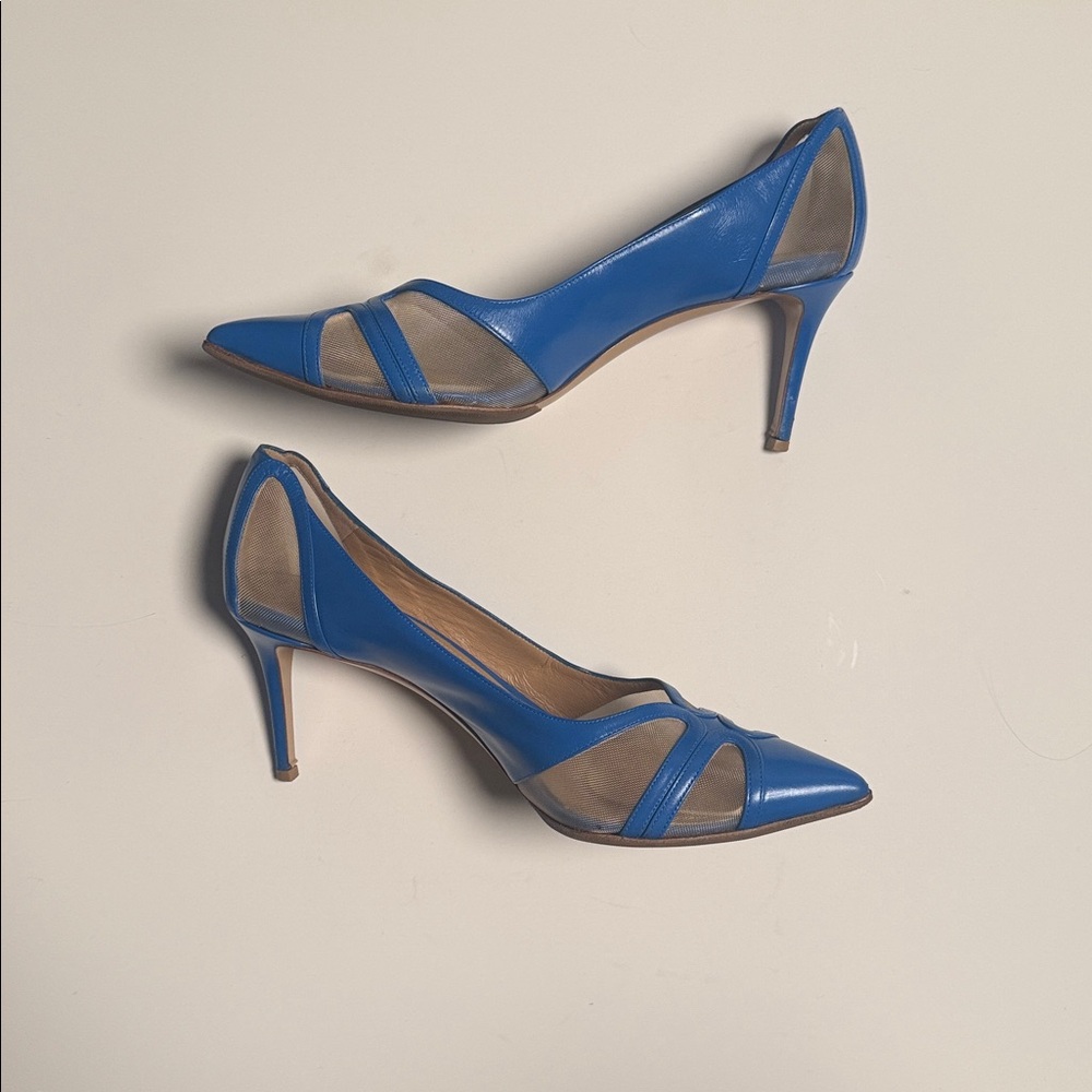 Salvatore Ferragamo Blue kitten Heels - Picture 2 of 6